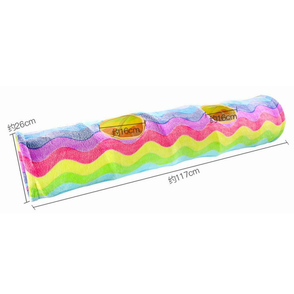 Collapsible Rainbow Cat Crinkle Play Tunnel Tube Pet Entertainment Toys