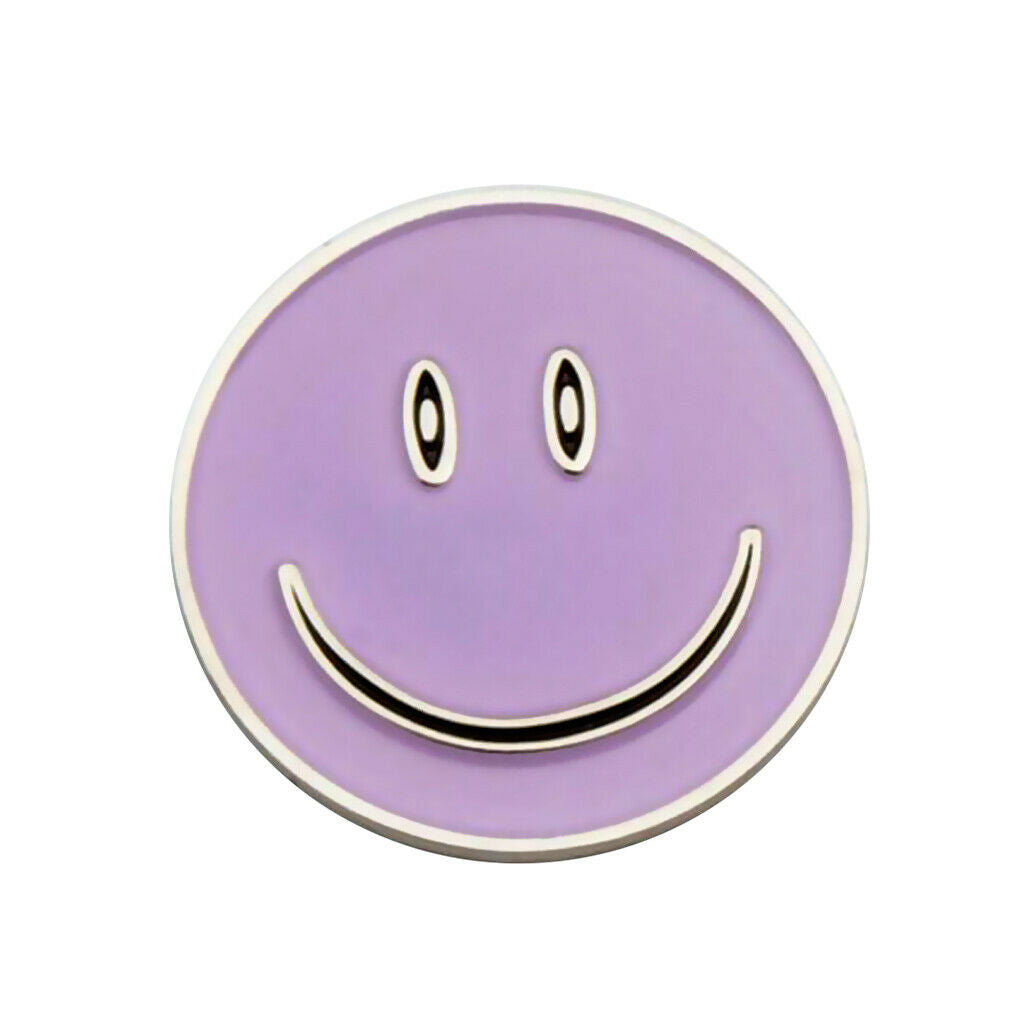 Smile Face Magnetic   Hat Visor Clip Golf Ball Marker Present Purple