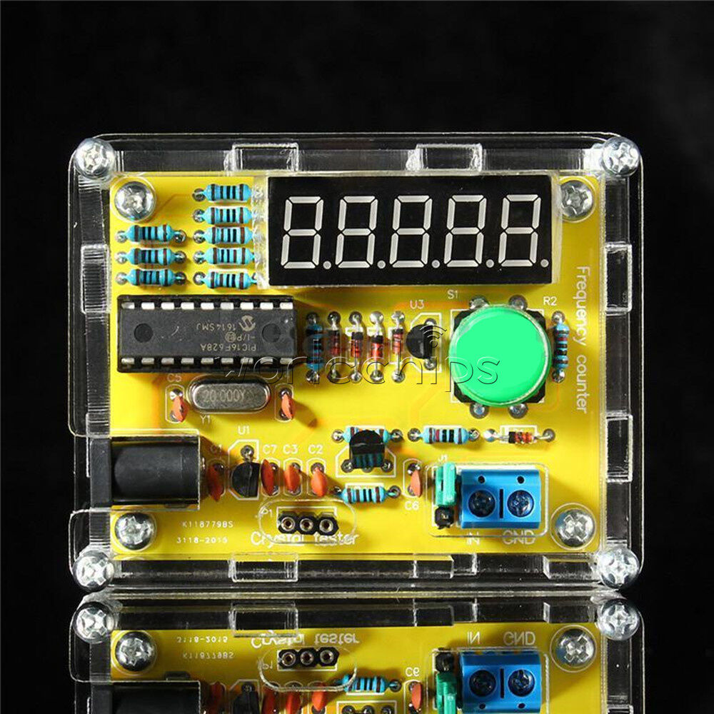 New 1Hz-50MHz Crystal Oscillator Tester Frequency Counter Meter + Case DIY Kits