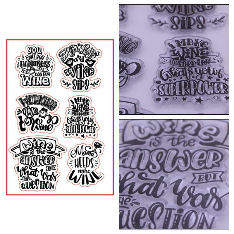 Wine Silicone Clear Seal Stamp DIY Scrapbooking Embossing Photo Album Decorative