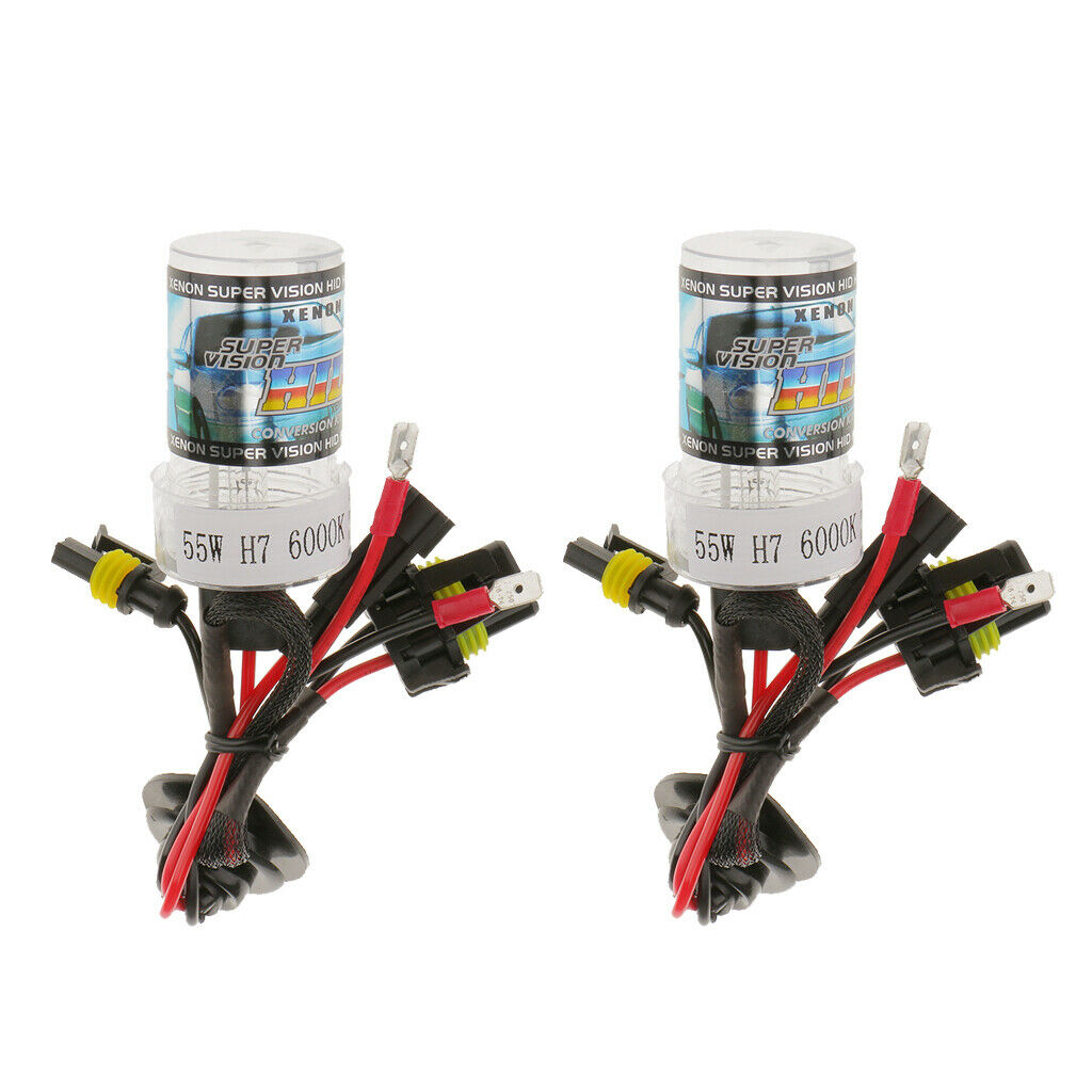 2x H7 55W 12V HID Xenon Headlight Conversion Bulbs Light Lamp Kit 6000K