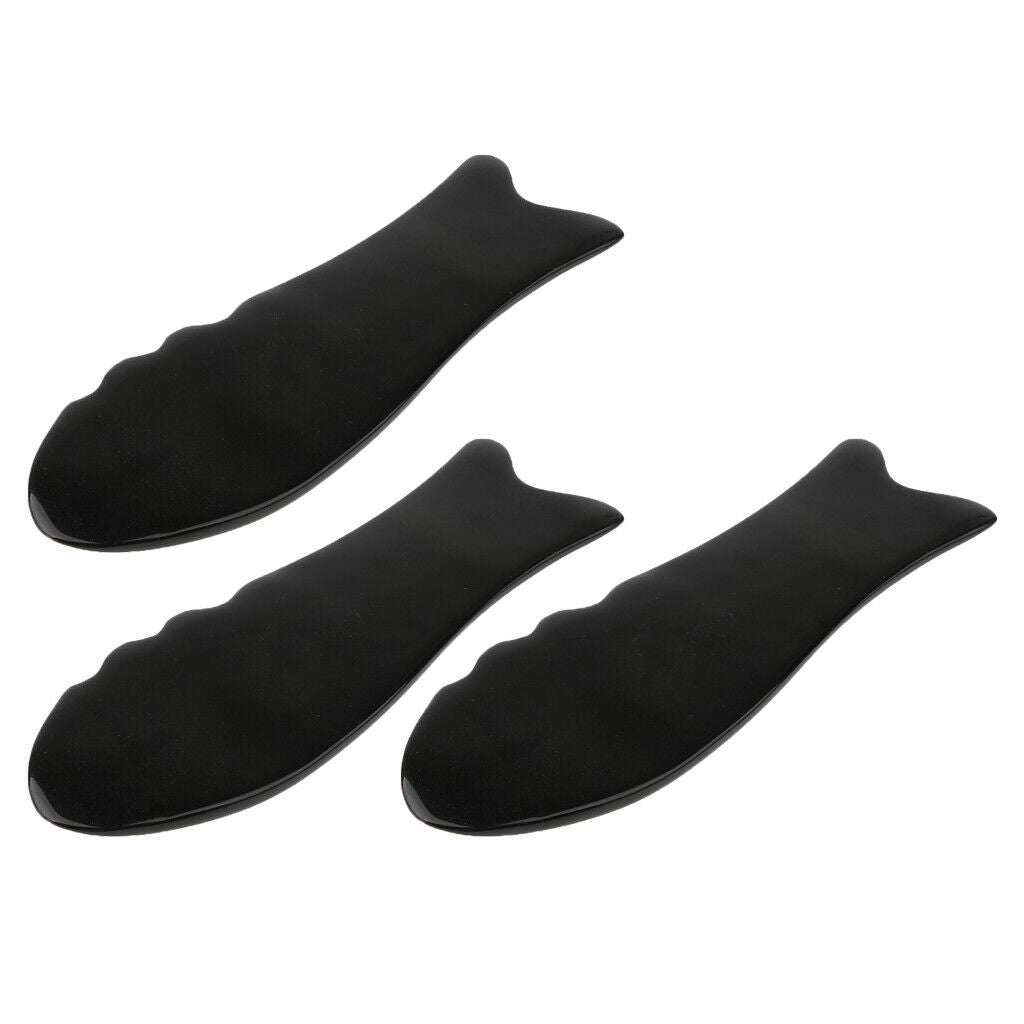 Lots 3 SPA Salon Body Facial Firming Anti-Wrinkles Gua Sha Board Black