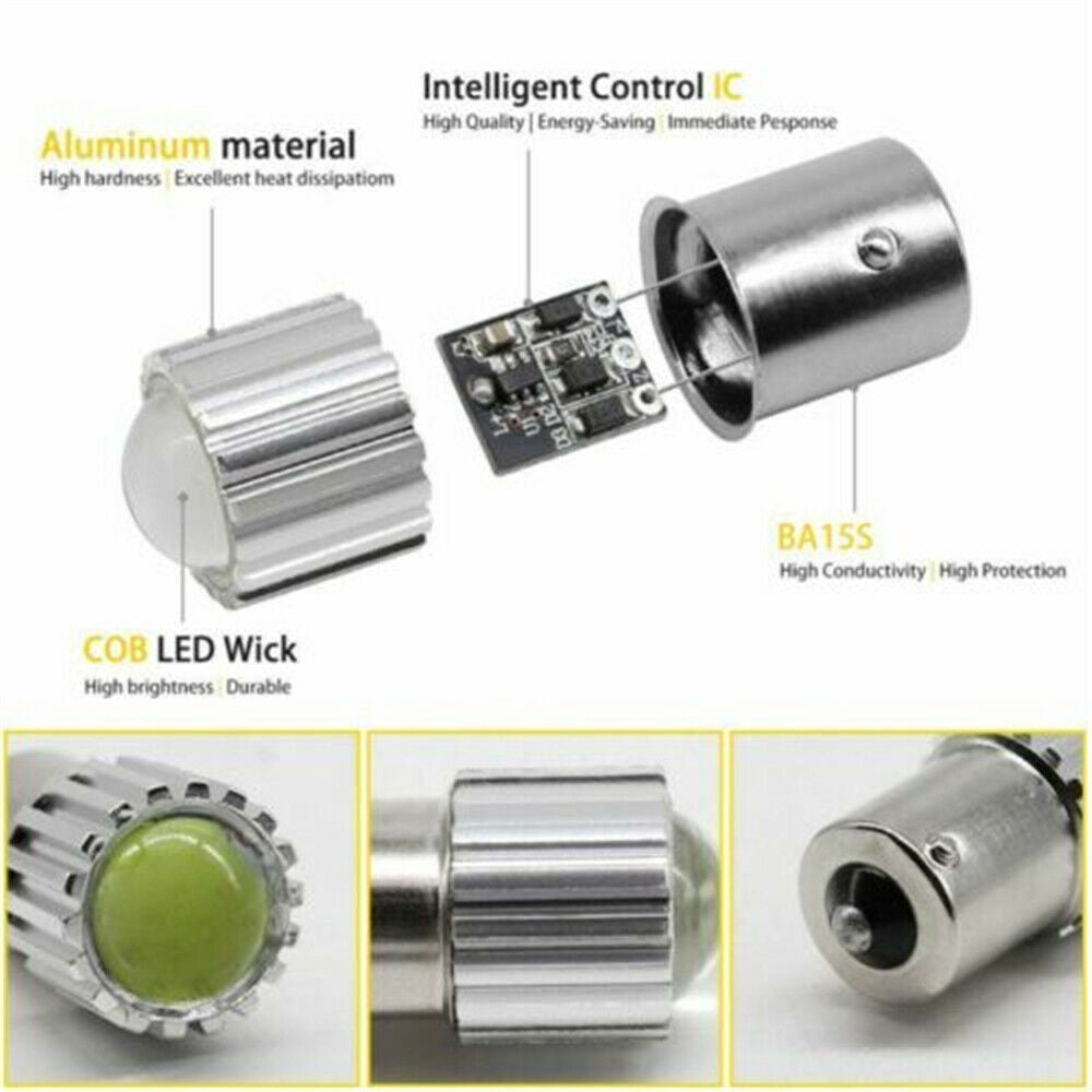 1156 BA15S P21W COB LED White Super Bright Tail Brake Reverse Light Bulb
