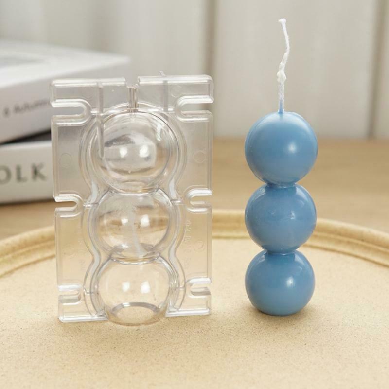 Simple 3-Ball Candle Plastic Mold Interesting Round Balls Scented Candle Mould