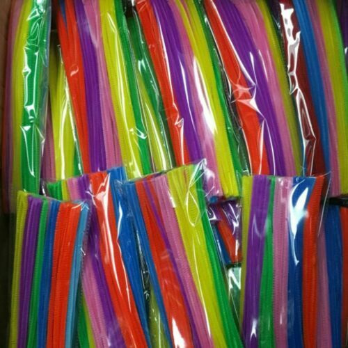 100pcs Multi-colored Plush Chenille Stems Pipe Cleaners Toys Kids Education