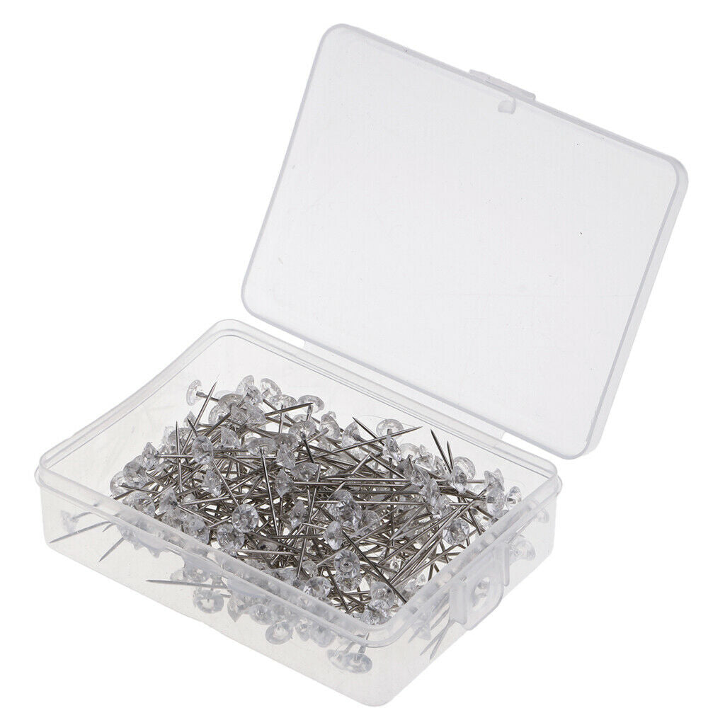 400pcs Clear Crystal Diamante Head Pin Wedding Bouquet Pins Buttonholes