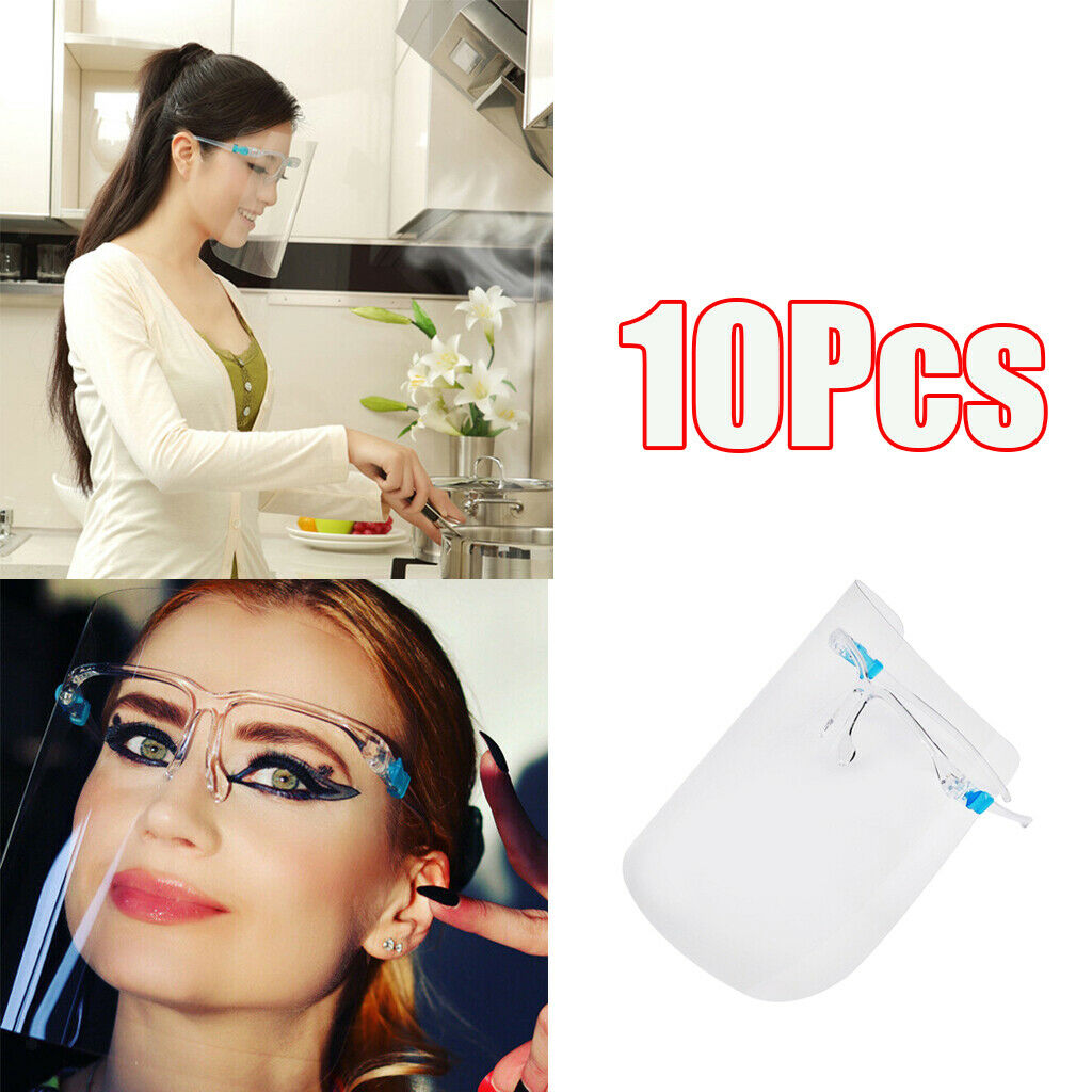 10Pcs Full Face Shields Cover Goggles Visor Anti-Oil Barbecue BBQ Protector