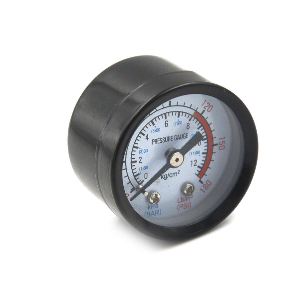 10mm Thread Gas Air Pump Pressure Gauge Compressor Manometer 0-12BAR 0-180PSI WF