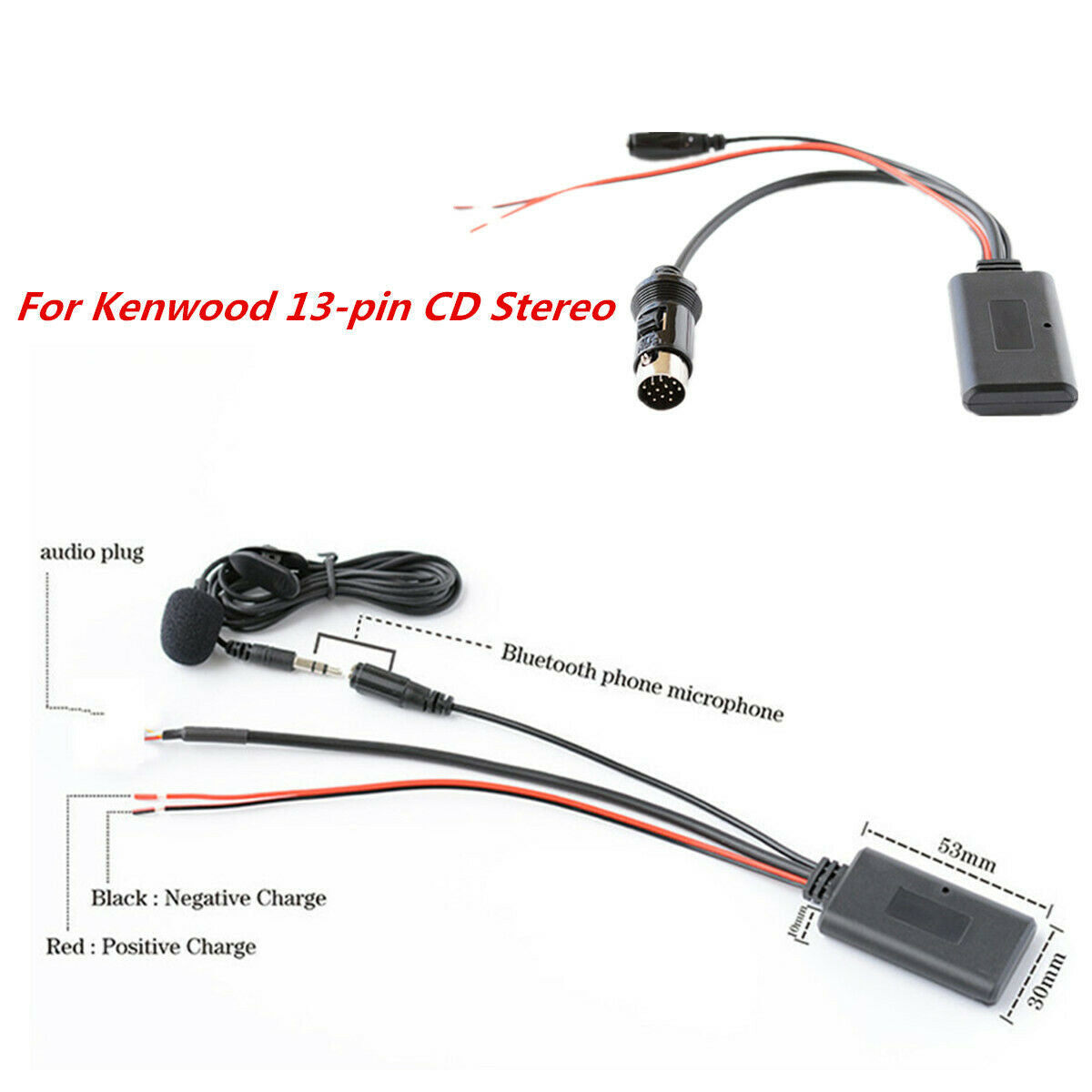 1 Pcs For Kenwood 13-pin CD Stereo Bluetooth AUX Cable Wireless Bluetooth Music