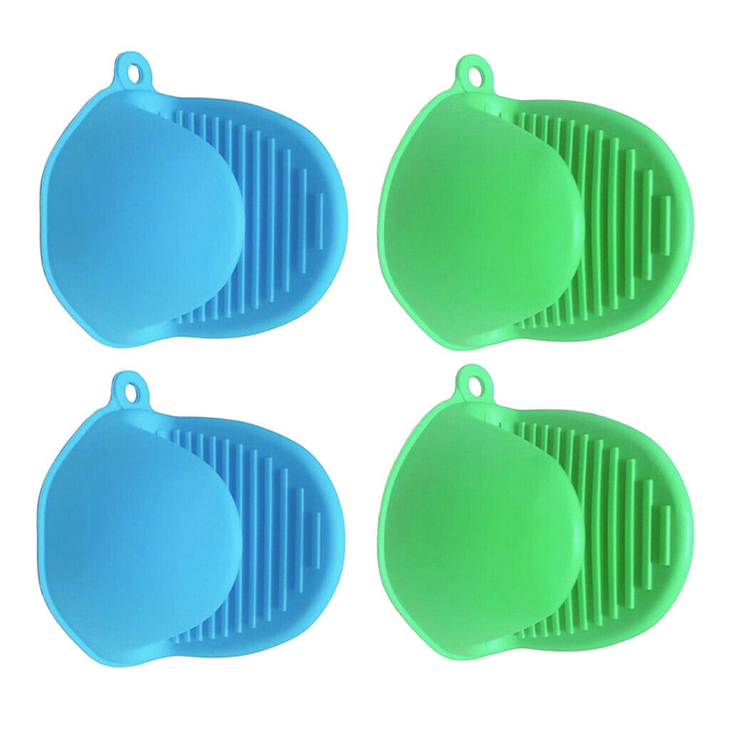 2 Pair Kitchen Silicone Gloves Heat Resistant Baking Potholder Protector