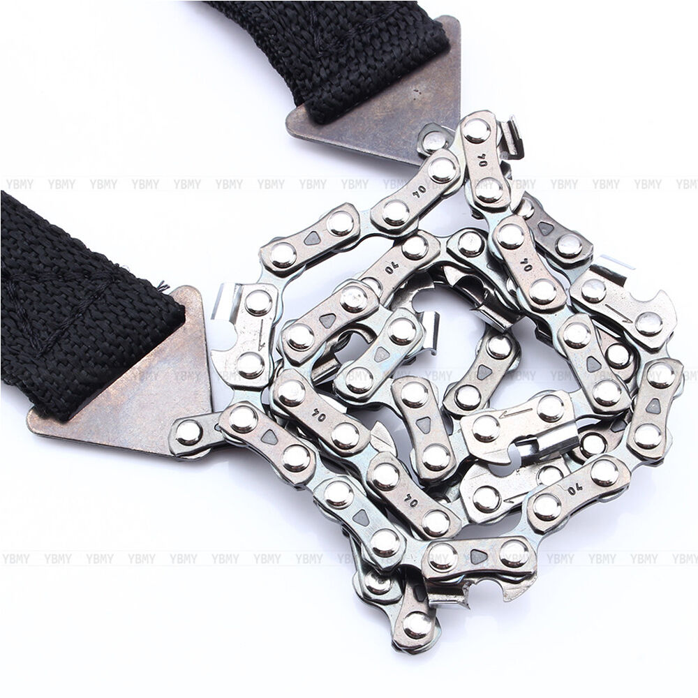 Survival Chain Saw Pocket Gear w/ Pouch Hand ChainSaw Emergency Camping Kit Tool