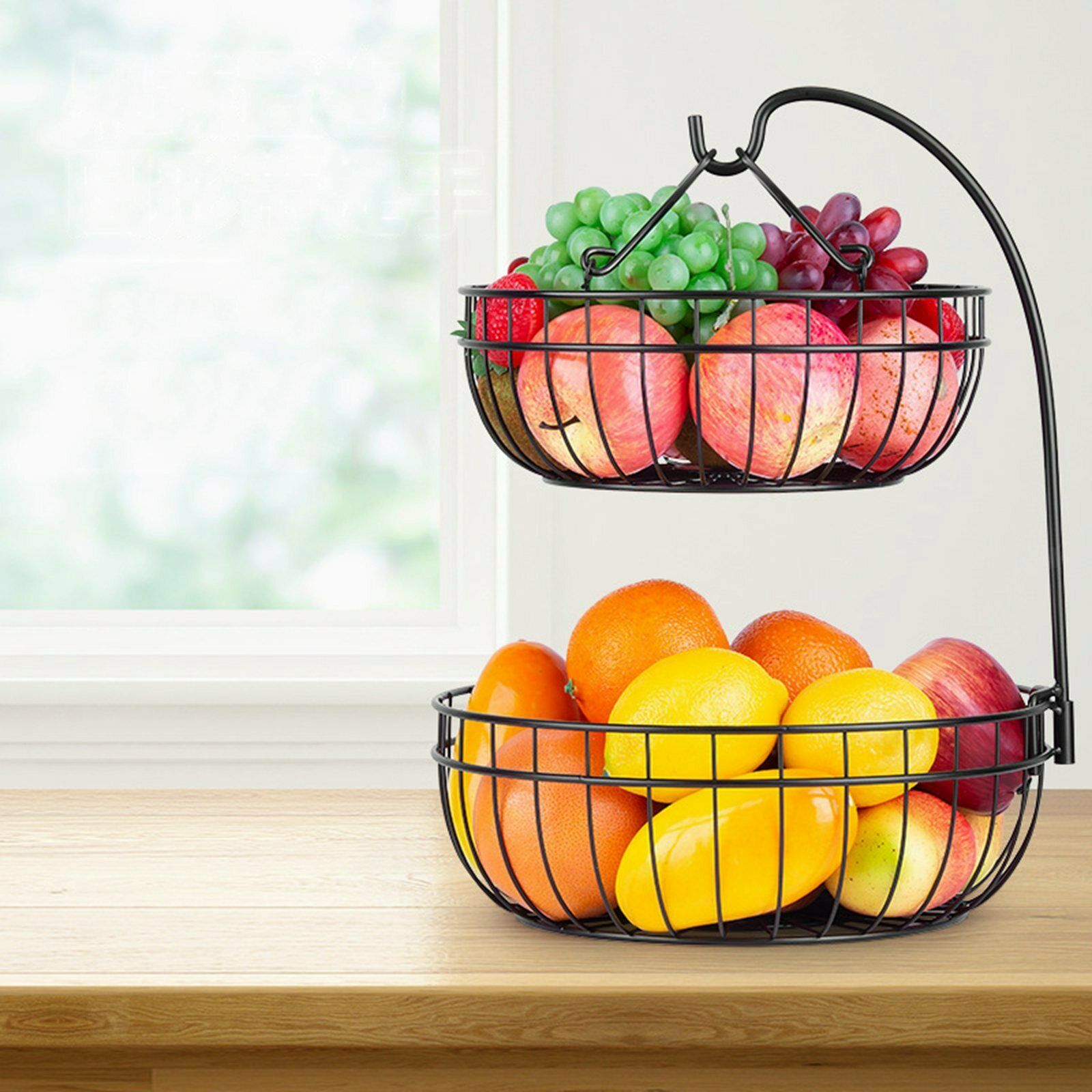 Countertop Fruit Storage Basket Rack for Vegetables Kitchen Restaurant Table