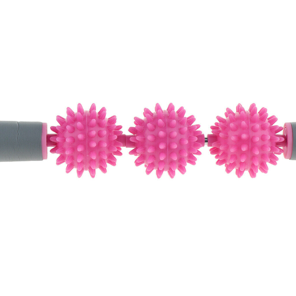 Spiky Ball   Point Muscle Stick Roller Massage Wand Rolling Pink