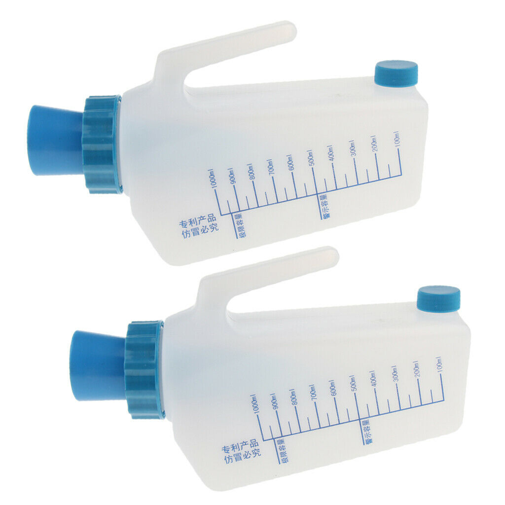 2x Reusable Male Bed Pee Urinal Bottle Container for Car Travel Leak Proof