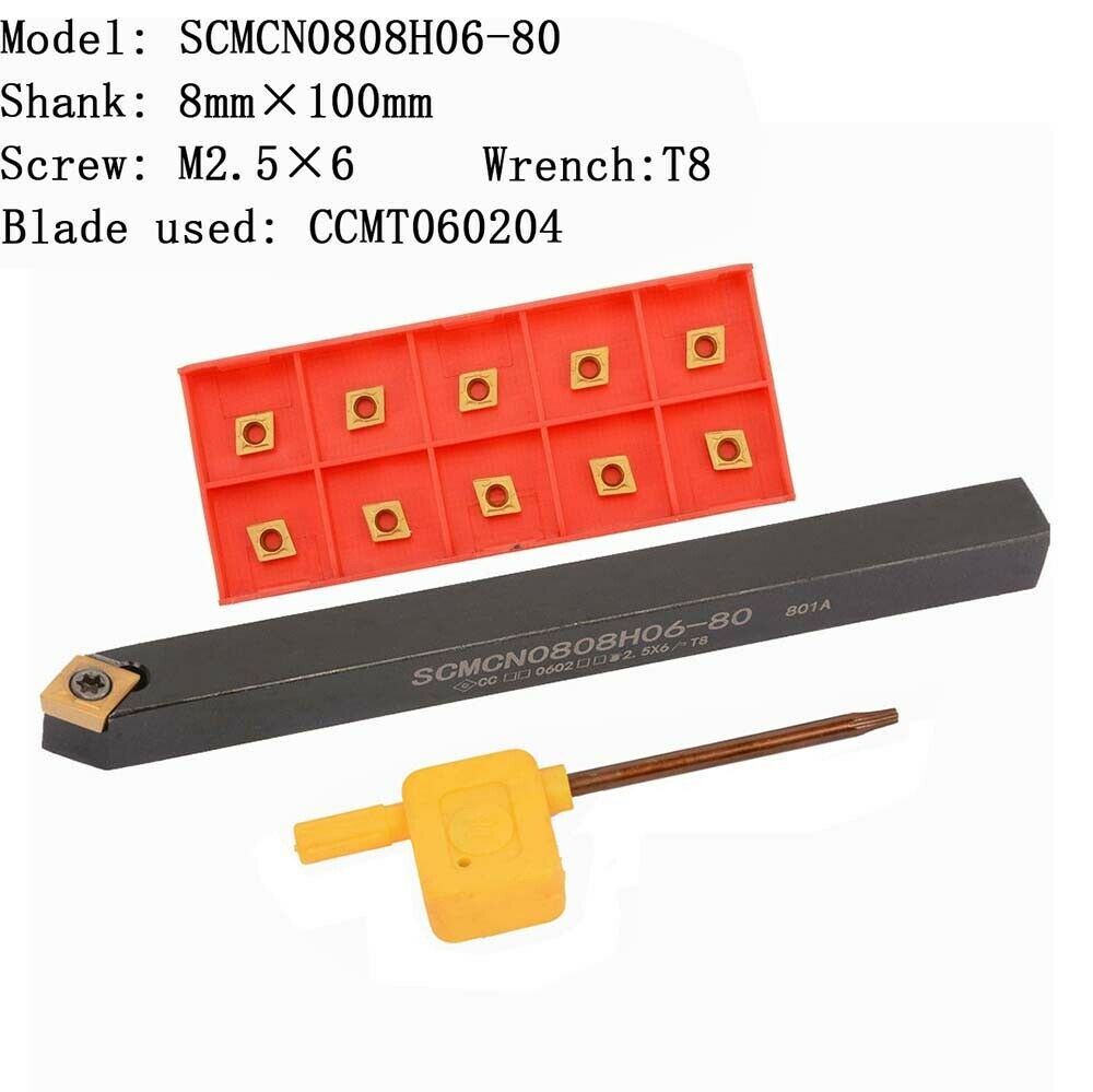 SCMCN0808H06-80 Lathe External Turning Tool Holder boring bar + CCMT060204 BP010