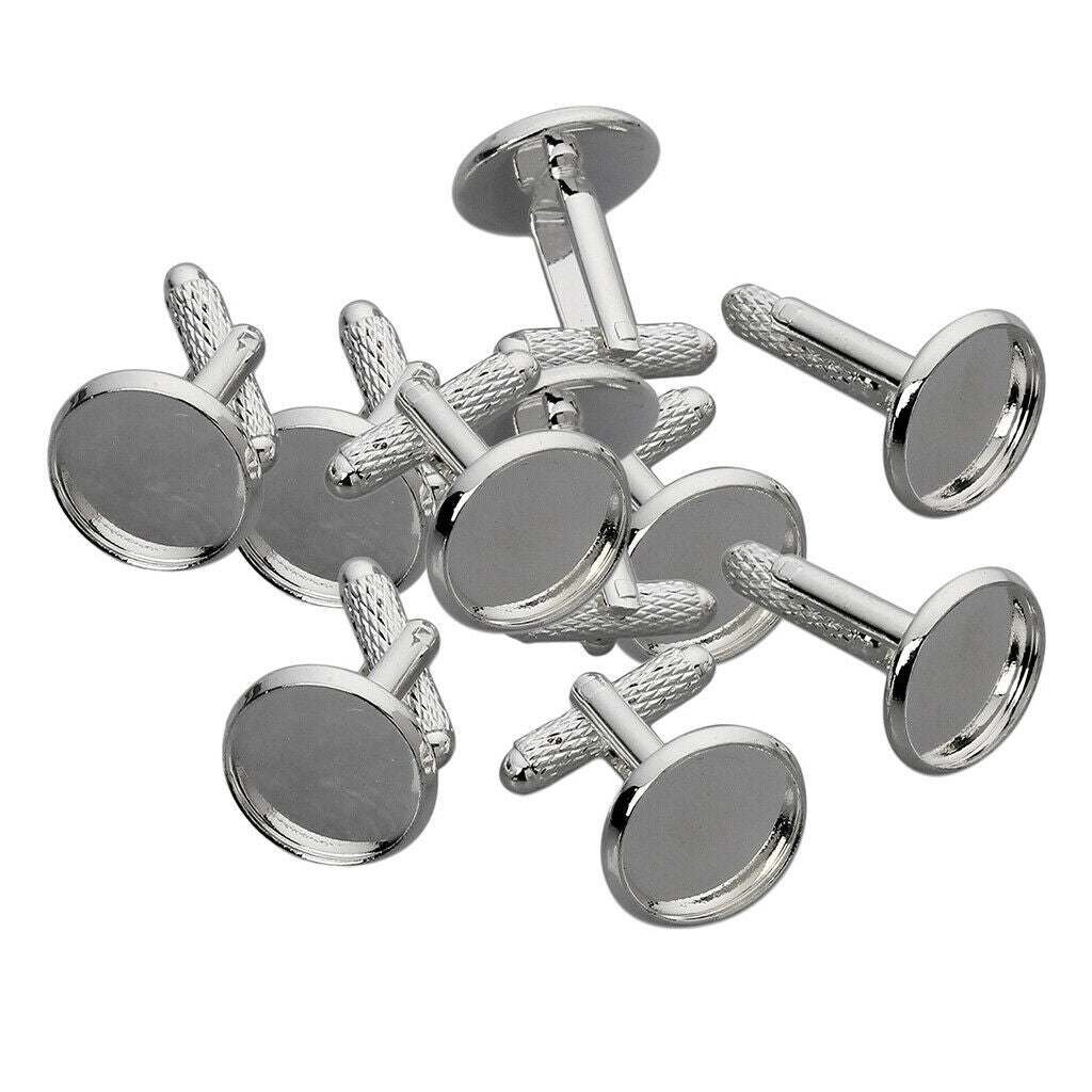 10pcs Blank Round Cuff Link Setting Base Pad Cuff Links Jewelry Findings DIY