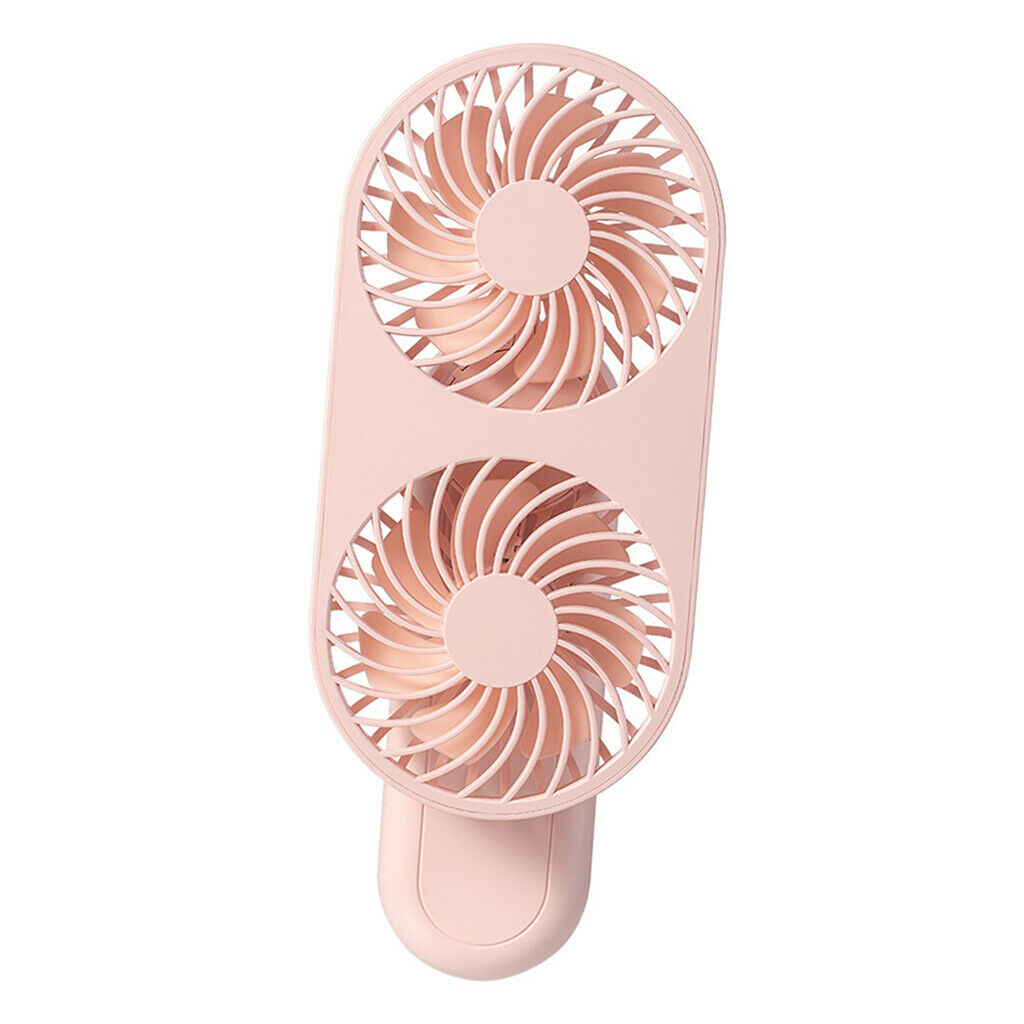 Dual Wind Handheld Fan 90Â° Rotate Personal Fan for Home Office Pink
