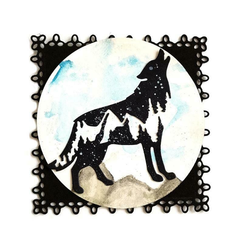 Howling Wolf Carbon Steel Cutting Dies DIY Scrapbooking Photo Album Embossing