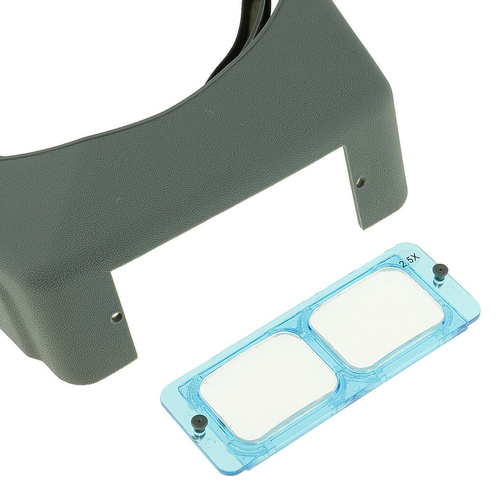 Head Wearing Jeweler Headband Reading Magnifier Magnifying Glass Loupe Gray