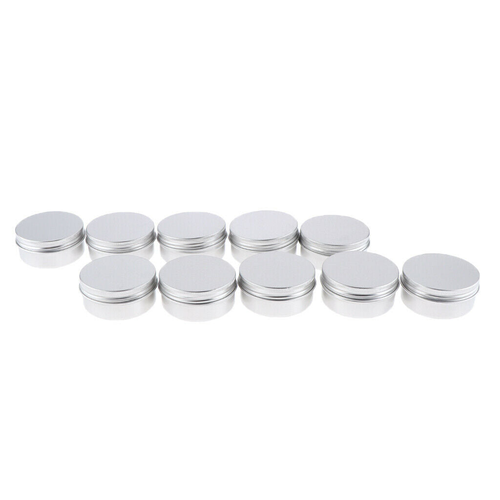 10x 50ml Aluminum Tin Jars Cosmetic Empty Screw Lid Containers Lip Balm Cans