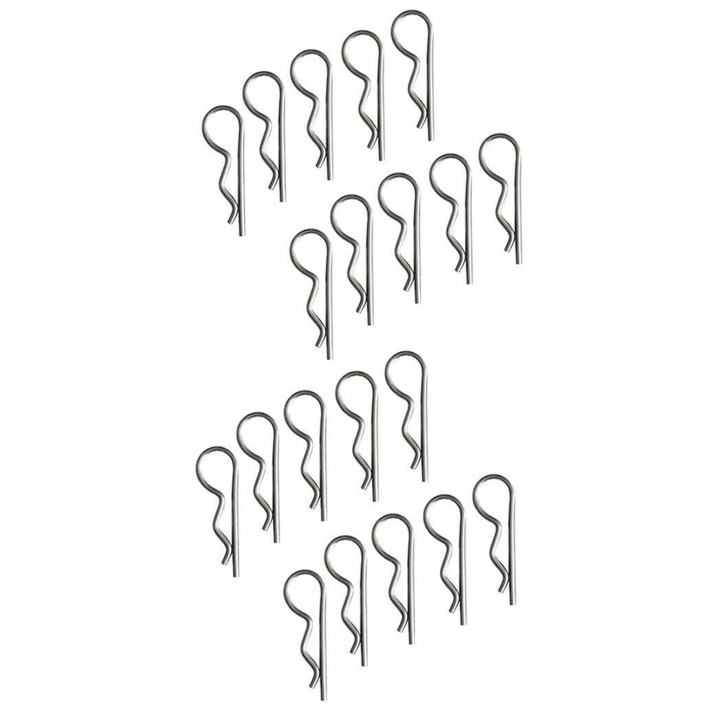 20 Pieces Marine Stainless Steel R Retaining Clip Spring Cotter Pin 2x42mm