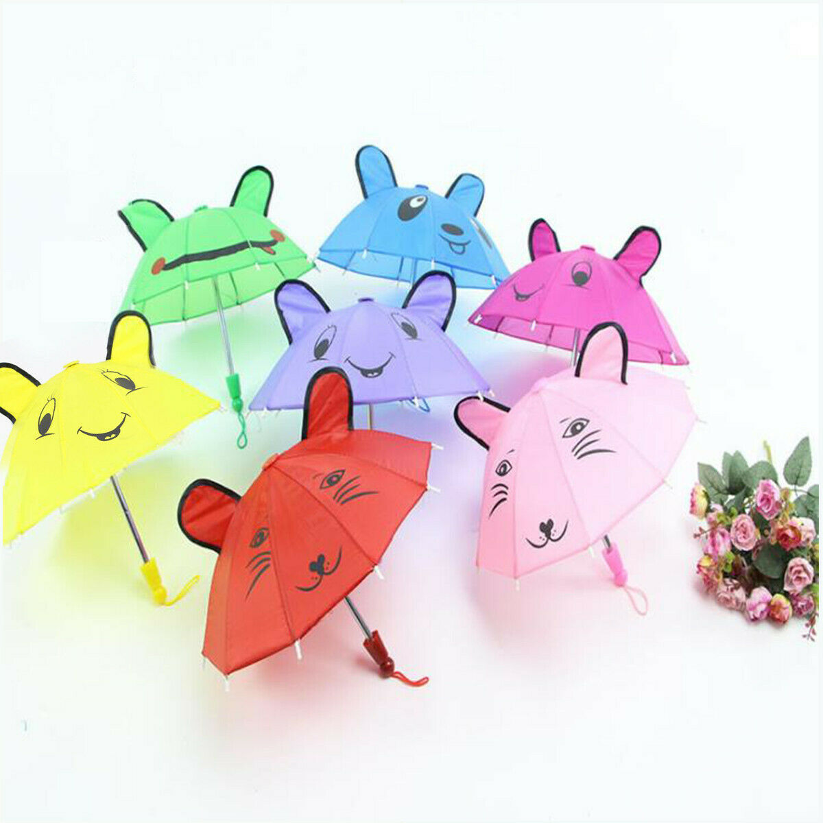 Kids Boy Girls Mini Animal Ears Cartoon Dance Lovely Small Umbrella Toys Gift
