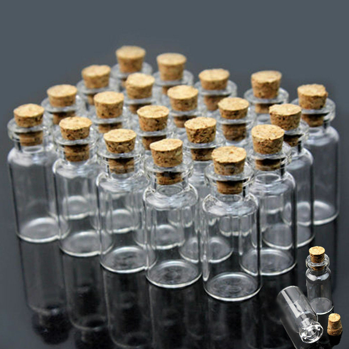 0.5ML Mini Small Cork Stopper Glass Vial Jars Containers Bottle Wholesale