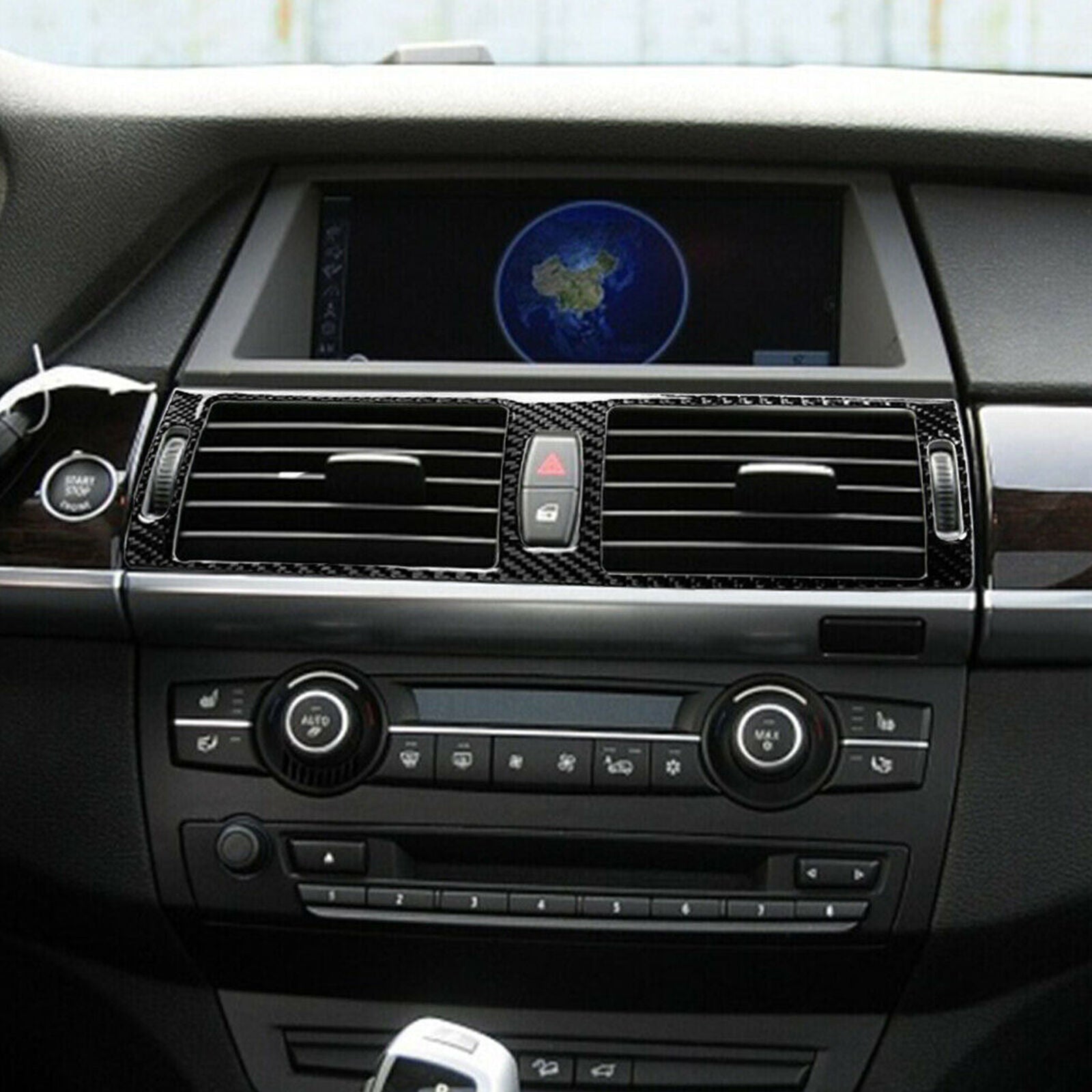 Carbon Fiber Central Console Air Vent Cover Trim Fit For BMW X5 E70 2008-2013