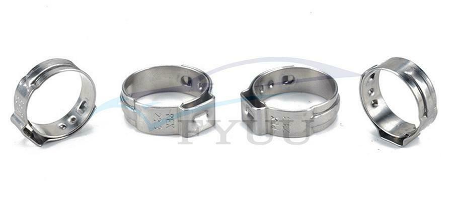 60 x 3/4" Single Ear Plus Hydraulic Hose Clamps O-Clips Pipe Fuel Air Clamps