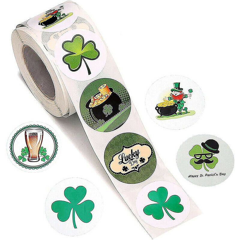 500pcs/roll of 1.5 inch St. Patrick's Wedding birthday stickers sealing s.l8