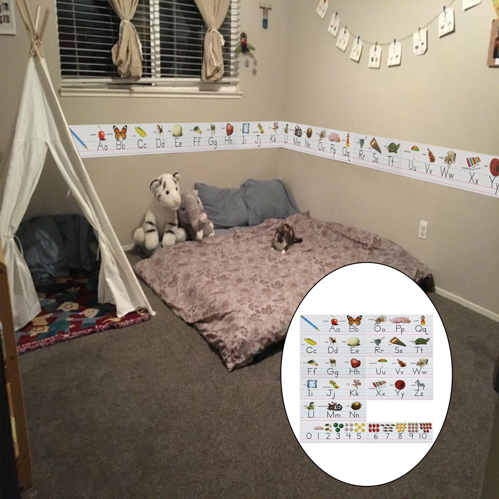 Alphabet Bulletin Board with Picture Cues Kindergarten Bedroom Classroom