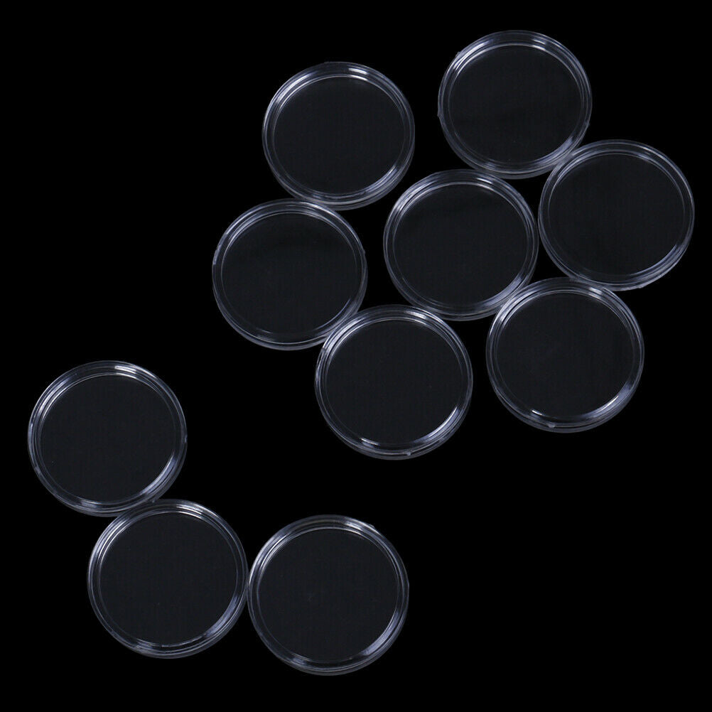 10Pcs 33mm plastic round applied clear cases coin storage capsules holde Lt