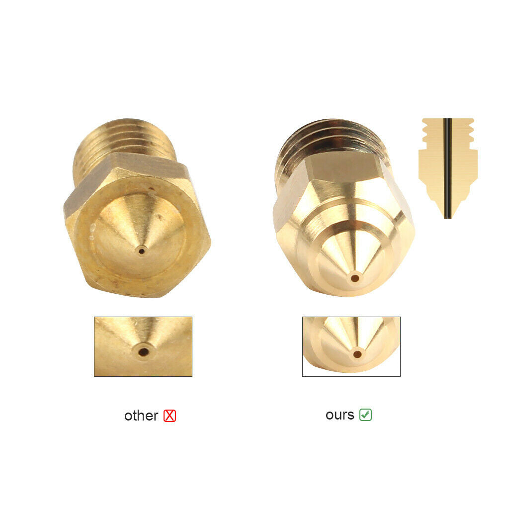 12Pcs Ender 3/CR-6 SE MK Nozzles Extruder Brass Nozzle MK Thread Printer Head