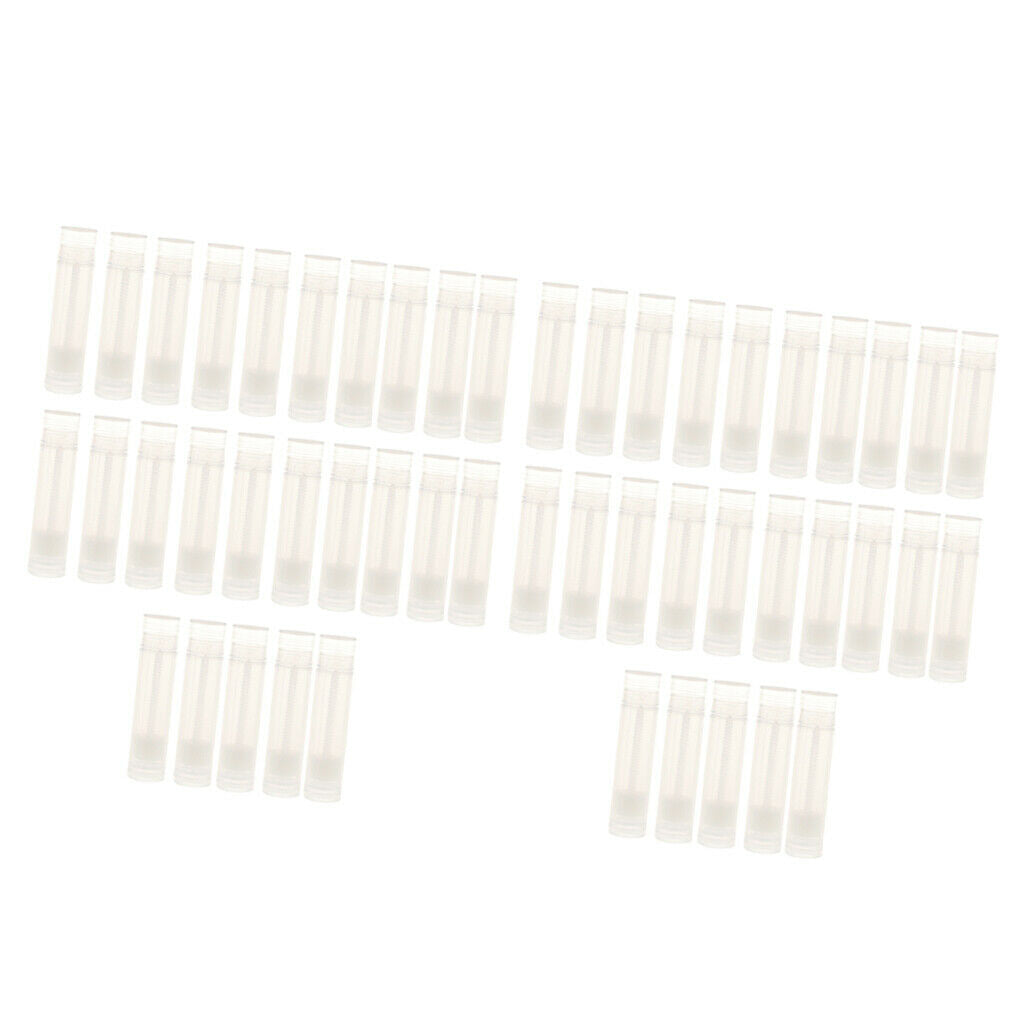 50Pcs 5g Empty Plastic Makeup DIY Lip Balm Tubes Clear Cosmetic Bottles Set