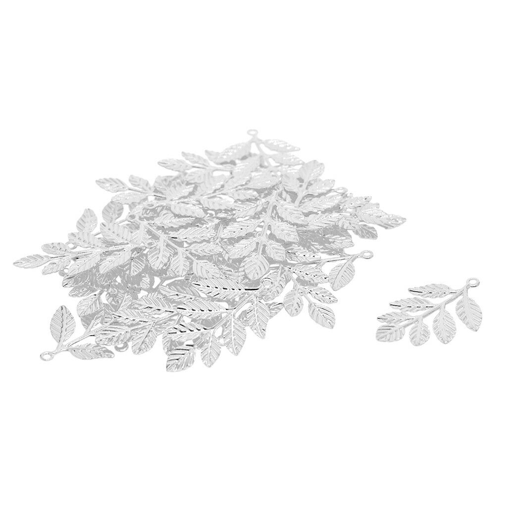 30Pcs/set Filigree Leaf Branches Charms Pendants DIY Making Jewelry Findings