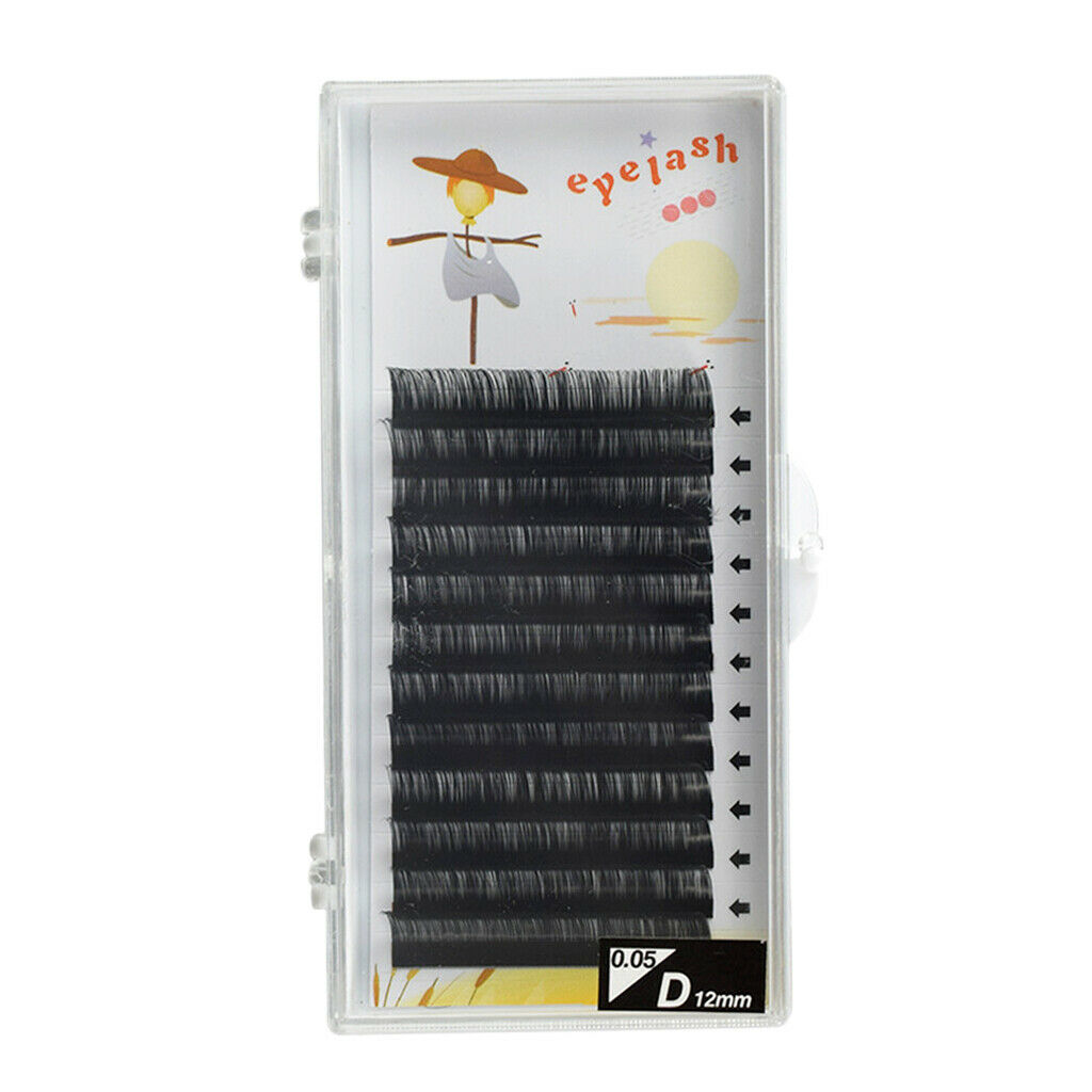 0.05 D 12mm Silk False Eyelash Cluster Tray Individual Eyelashes Extension