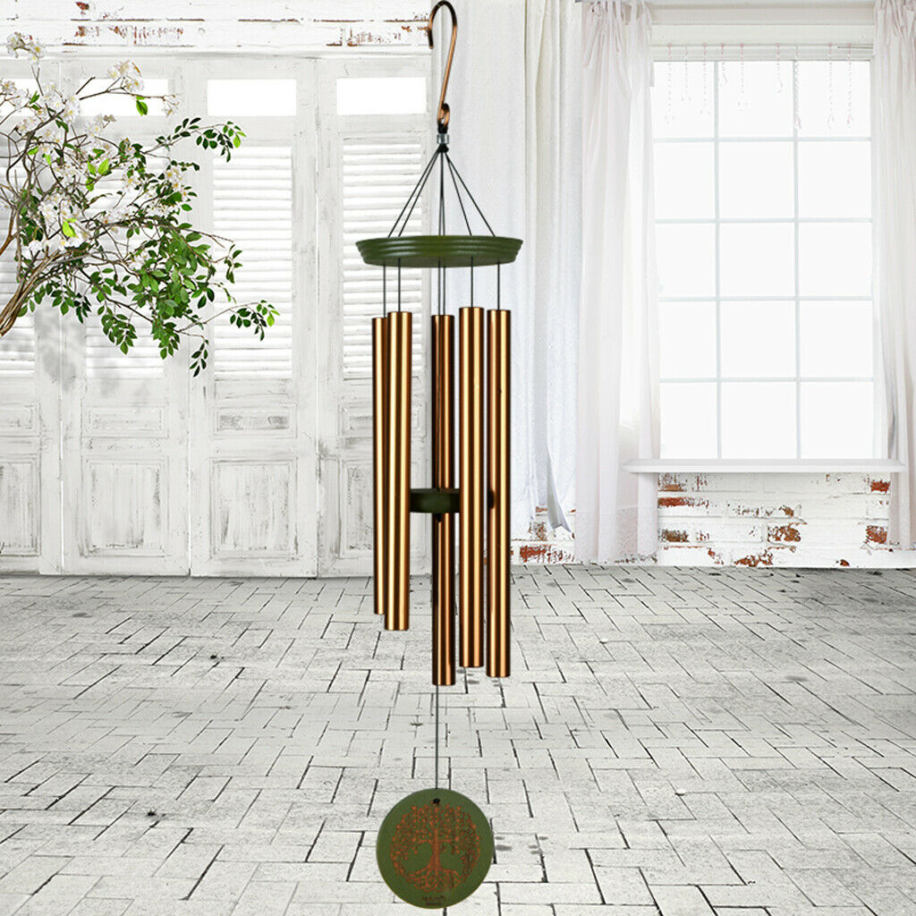5 Tubes Garden Wind Chimes Metal Bells Yard Garden Home Hanging Decoration