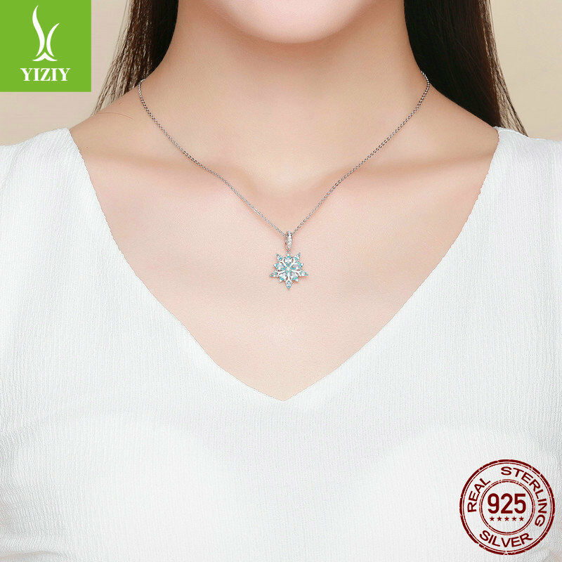 Winter New Snowflake 925 Sterling Silve Charm Pendant Bead Fit Chain Bracelet