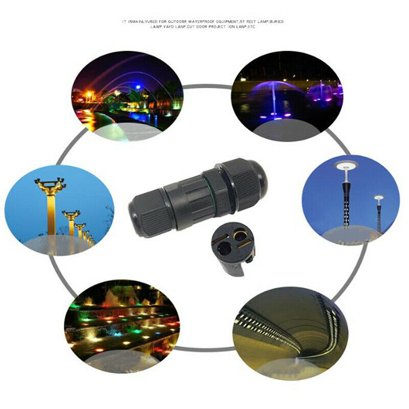 2Pin Mini Core Joint Outdoor IP68 Waterproof Electrical Cable Wire Connect G WF