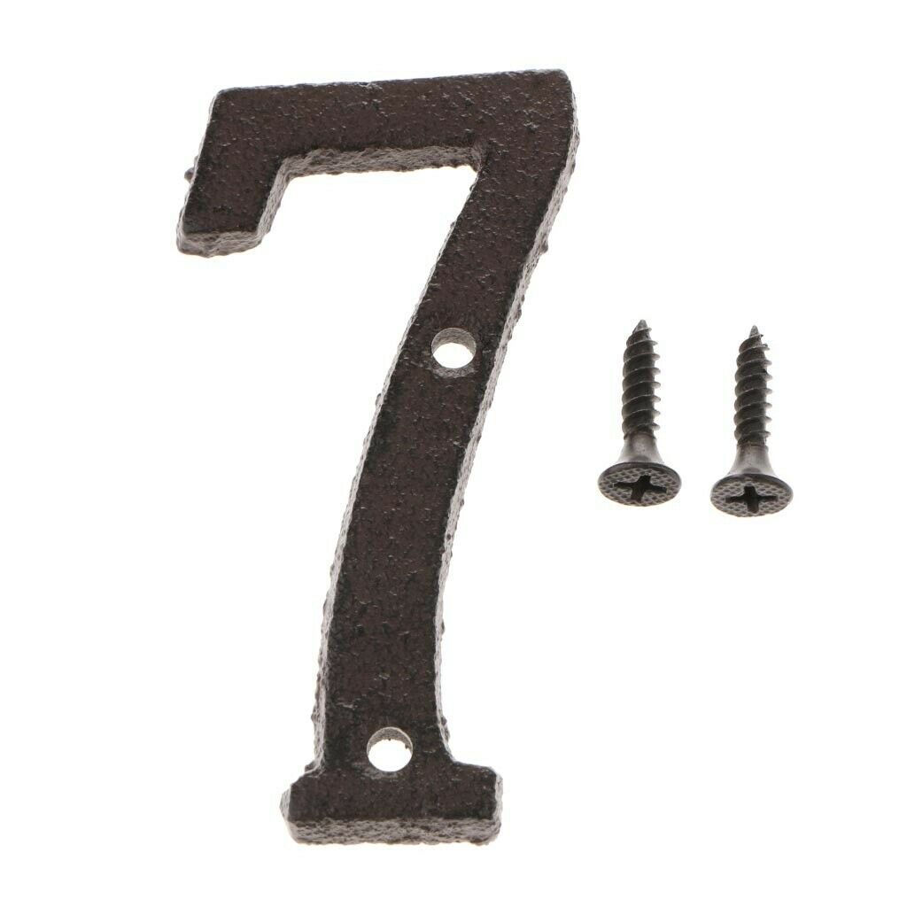 2Pcs Wrought Iron Doorplate House Number Sign Plaque 5 & 7 House Door Decor