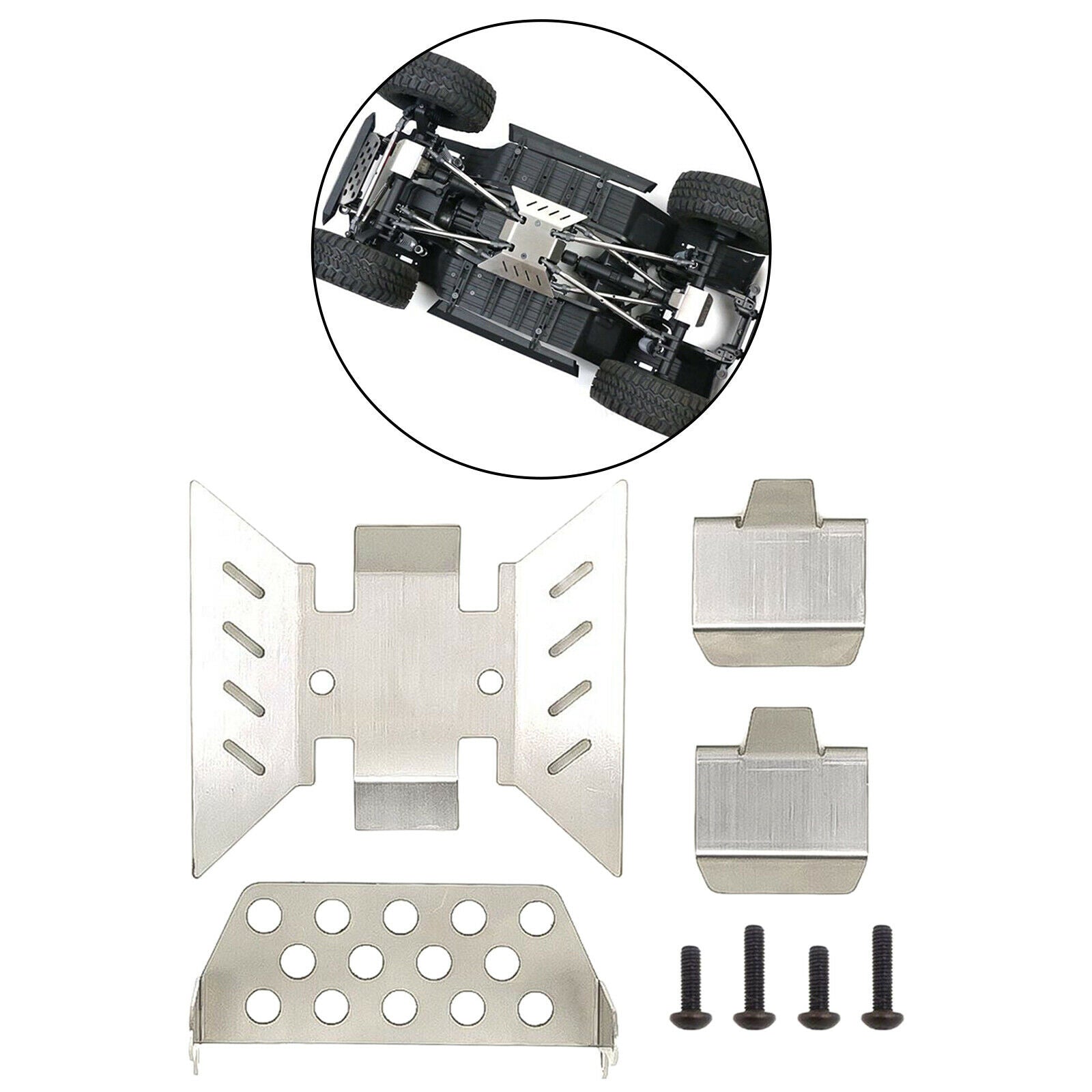 RC Car Metal Chassis Guard Body Protector Axle Guard Sets for Axial SCX10 III