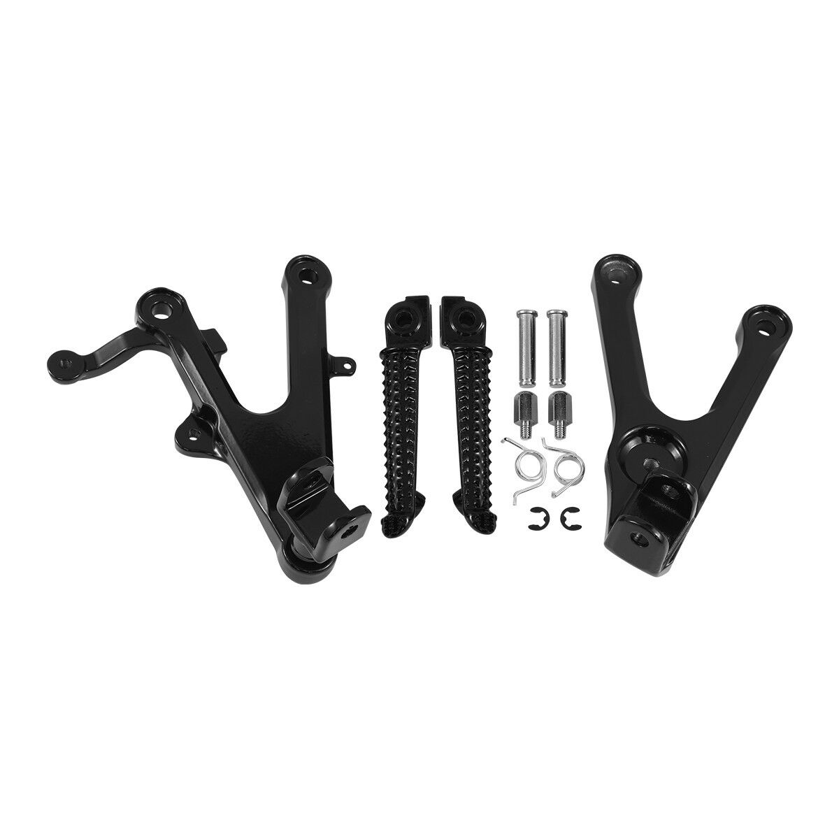 Black Front Footrest Foot Pegs Bracket Set Fit For Yamaha YZF R6 2003-2005 2004