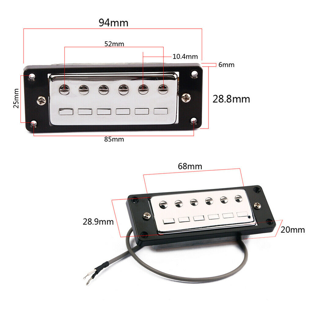 Mini Humbucker Pickups Bridge and Neck Set for Electric Guitar Parts Chrome