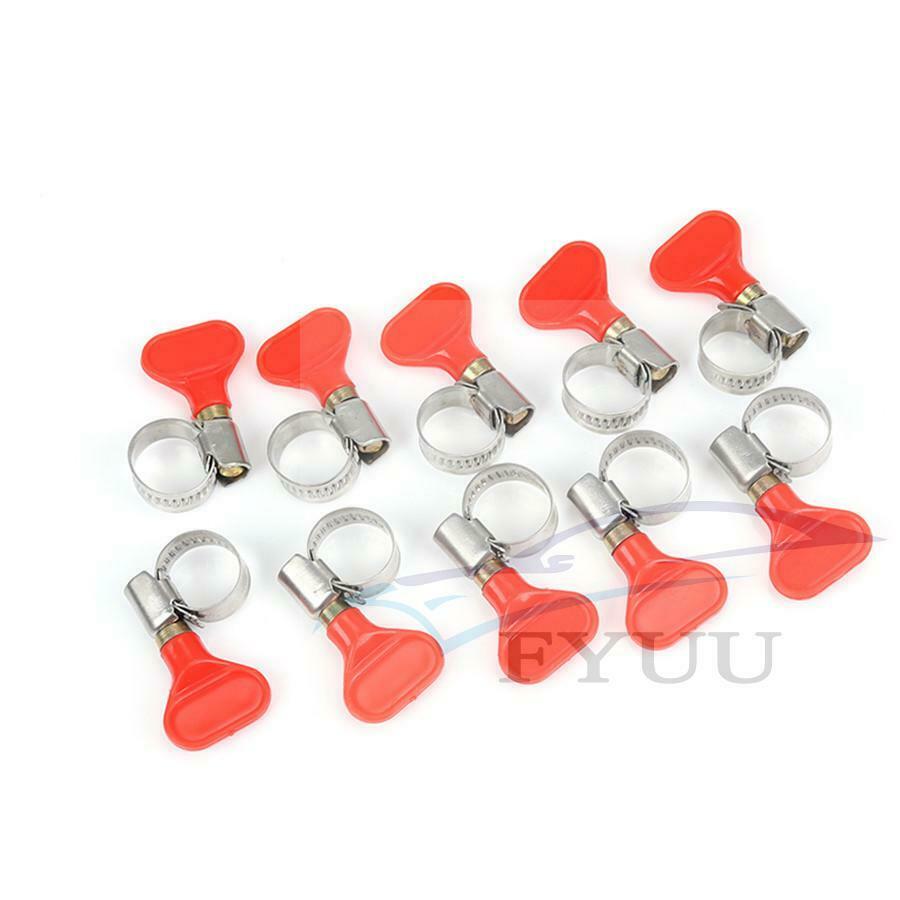 10X Adjustable Mini Hose Clamps 8-12mm OD Butterfly Hose Clamp Stainless Steel