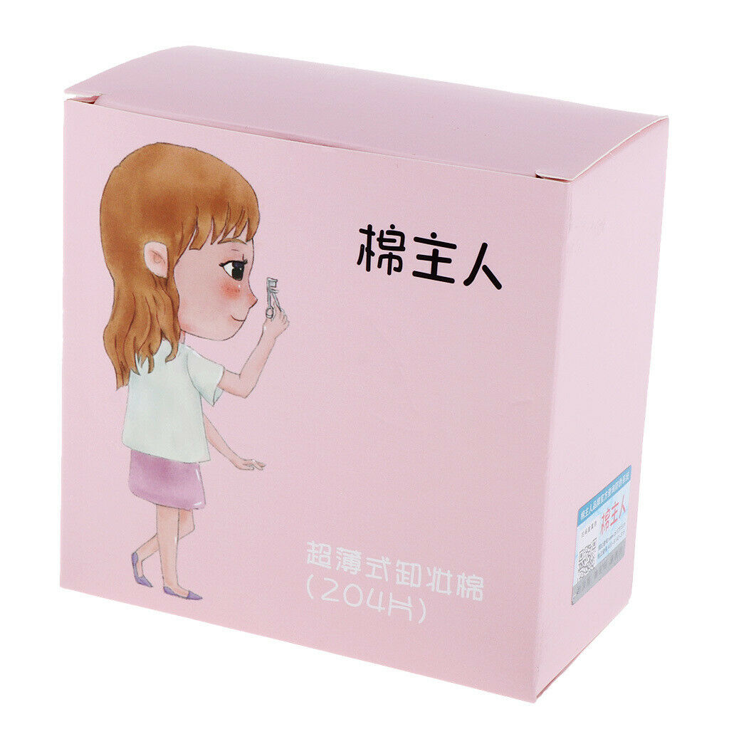 204pcs Makeup Facial Soft Cotton Pads for Face Make Up Nail Polish Removing Pink