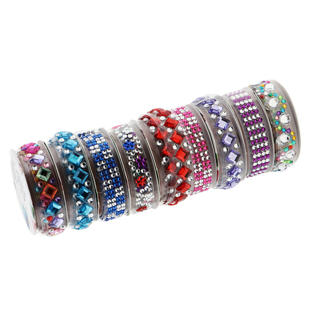 6 Self Adhesive Acrylic Rhinestone Crystal Bling Stickers Tape for Phone Car