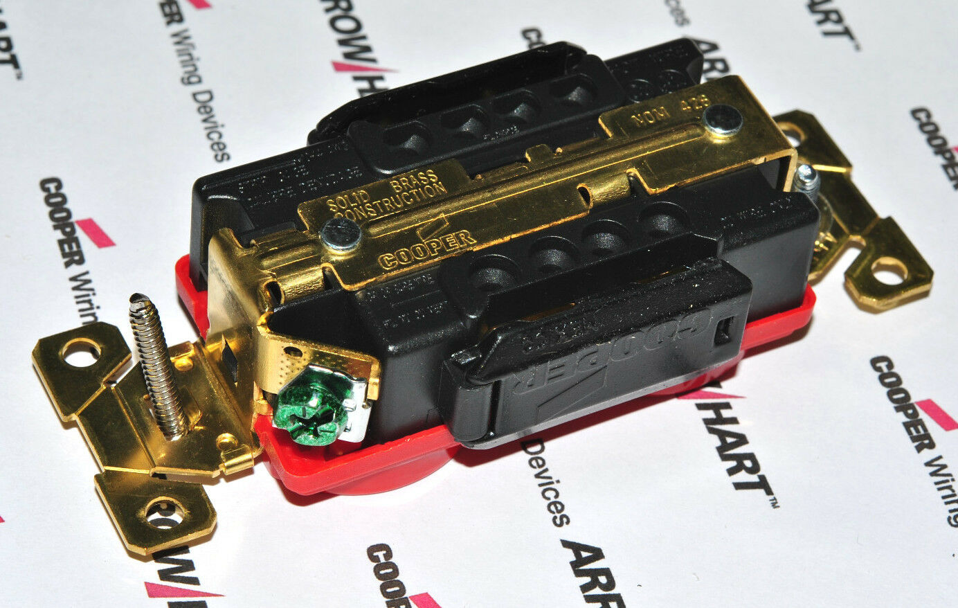 1pcs-COOPER AH5362RD 20A 125V Premium Industrial Grade Duplex Receptacle 5-20R