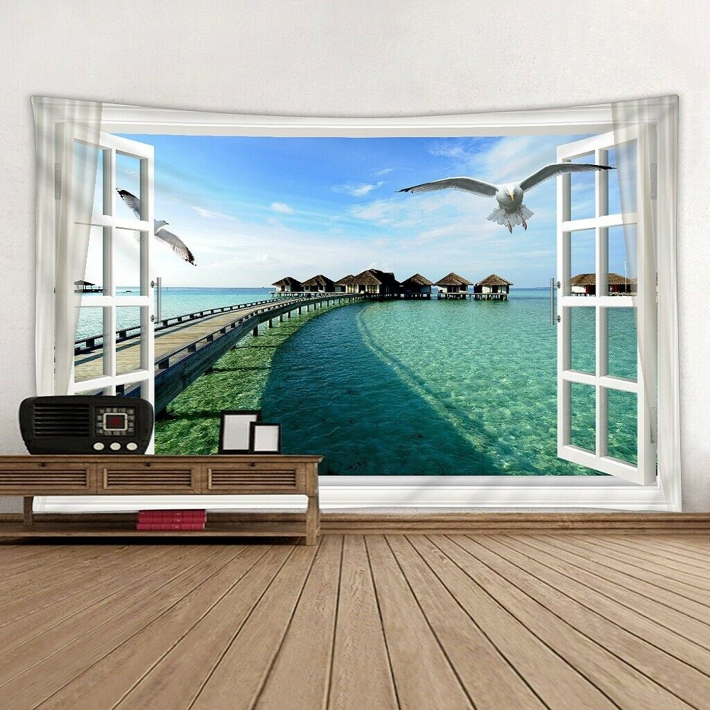 Landscape Wall Hanging Bedding Tapestry, Picnic Mat, Doormat, Yoga Rug