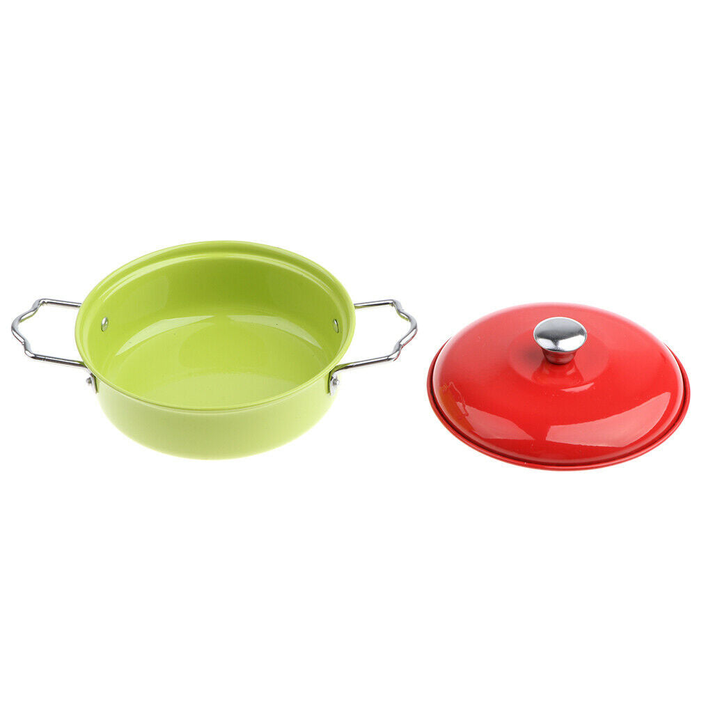 11 Pieces Kids Pretend Play Stainless Steel Cookware Kitchen Pot Pan Utensil