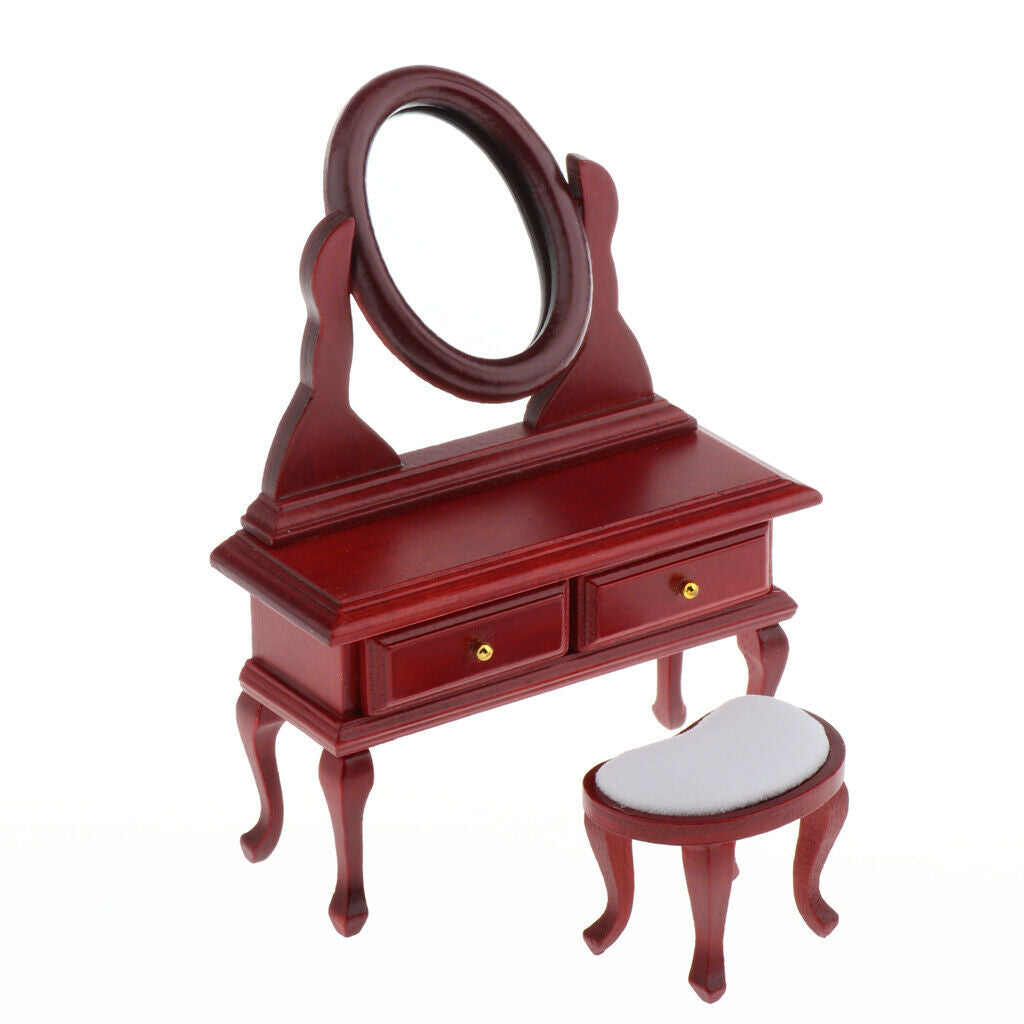 Pack of 3 1:12 Scale Miniatures Bedroom Furniture Double Bed Dresser Closet